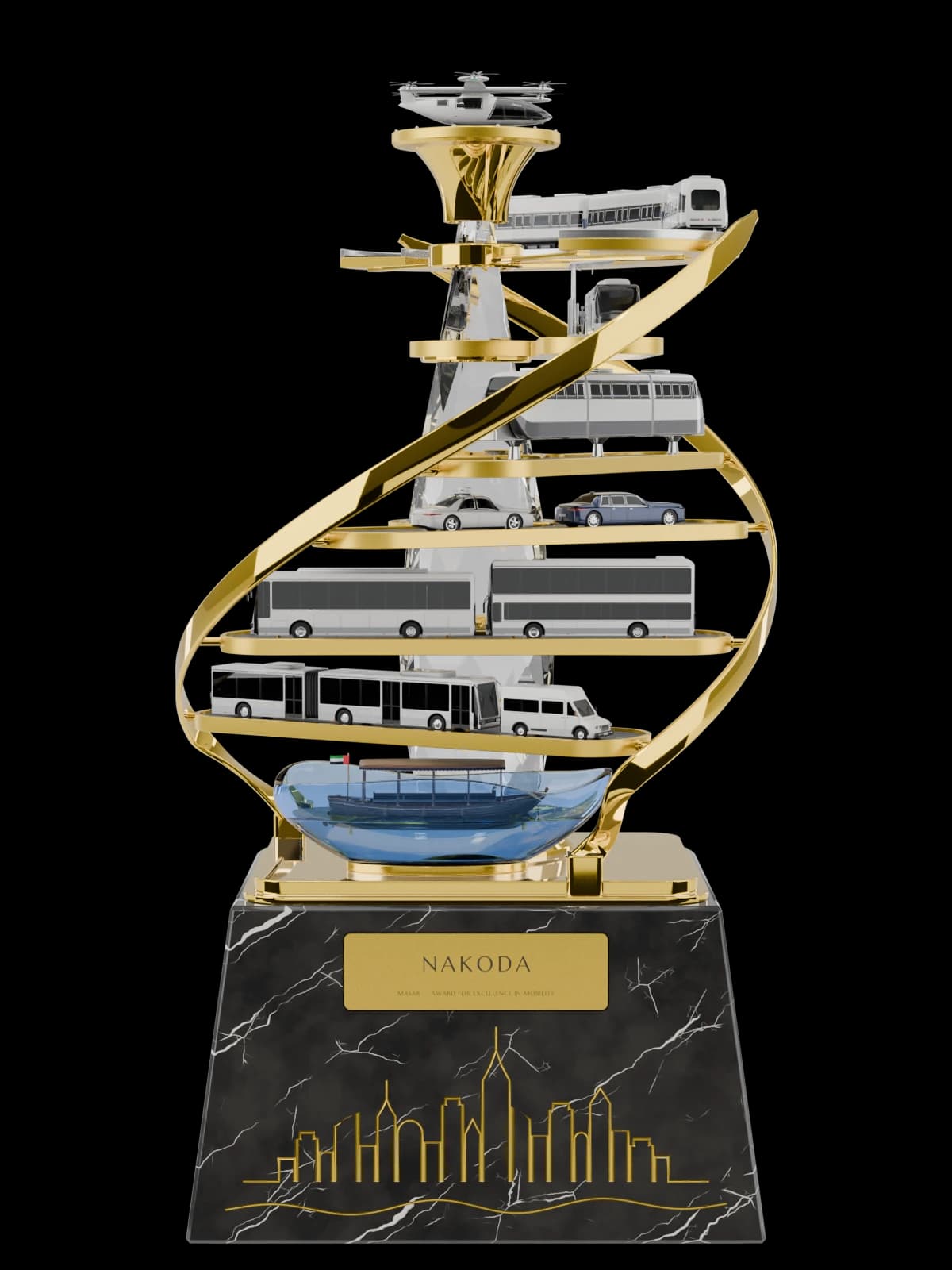 Masar Mobility Trophy - Nakoda Atelier, cut out on the Nakoda AI Art Gallery world colour