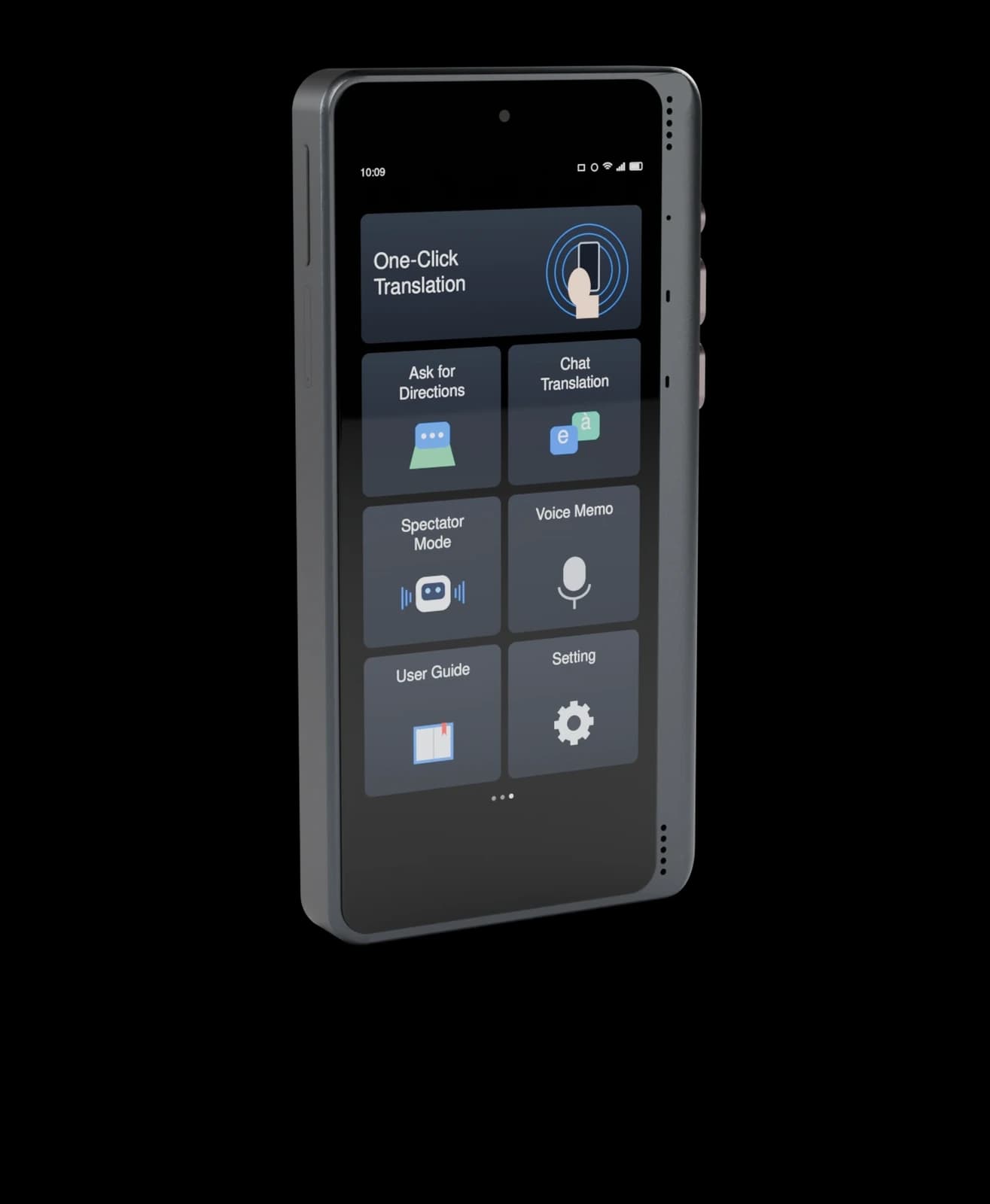 Instant Voice Translator - Timekettle NEW T1, cut out on the Tech and Power world colour